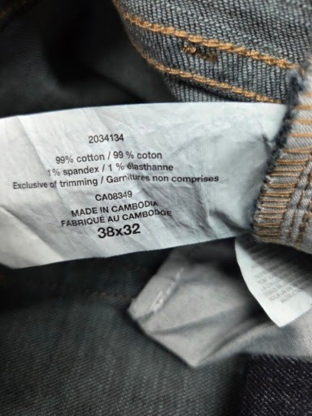 Lucky Brand 223 Straight Leg Stretch Jeans, Dark Wash, 38x32 - Picture 6 of 6